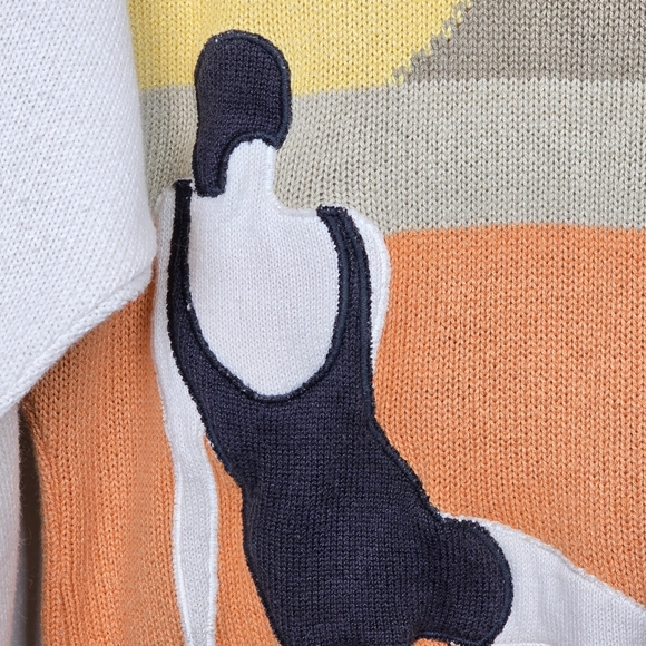 VTG Mondi Women's Print Knit Sweater Cottagecore Coastal Comfy Bell Sleeves Sm - Picture 5 of 14